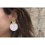 Pendientes perno disco oro mate y disco ondulado e