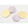 Pendientes perno disco ondulado esmaltado lila y d