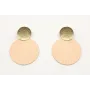 Pendientes perno disco oro mate y disco ondulado e