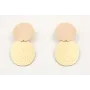 Pendientes perno disco ondulado esmaltado salmón y