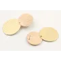 Pendientes perno disco ondulado esmaltado salmón y