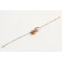 Pulsera cadena facetadas lilas, hoja oro mate, est