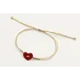 Pulsera nudo serpiente dorado con corazón rojo dos