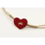 Pulsera nudo serpiente dorado con corazón rojo dos