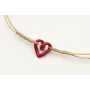 Pulsera nudo serpiente dorado con corazón hueco ro