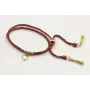 Pulsera trenzada hilo rojo vivo y oro con chapa co