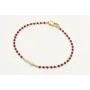 Pulsera cadena miyuki granate con flecha. Largo 17