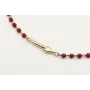 Pulsera cadena miyuki granate con flecha. Largo 17