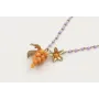 Collar cadena miyuki lila con colgante uva corales