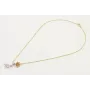 Solitario cadena microbola oro mate con rama de co