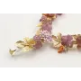 Collar hojas parra con burruños de bolas moradas, 