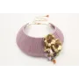 Collar rigido forrado con hilo macrame lila con fl