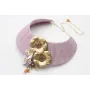 Collar rigido forrado con hilo macrame lila con fl
