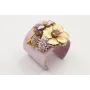 Pulsera rigida farrada con hilo macrame lila con f