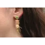 Pendientes perno caracol mar verde con facetadas r