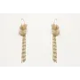 Pendientes aro oro mate con facetadas rositas, alm