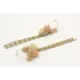 Pendientes aro oro mate con facetadas rositas, alm