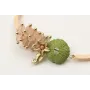 Pulsera semirigida con bolas rositas, caballito de
