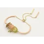 Pulsera semirigida con bolas rositas, estrella de 