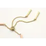 Pulsera semirigida con bolas rositas, estrella oro