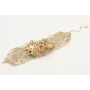Pulsera de ganchillo con casquillas beige con piez