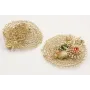 Pendientes de ganchillo con casquillas beige con p