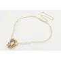 Collar fino de ganchillo con coral esmaltado rosa,