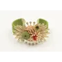 Pulsera rigida forrada hilo verde oliva con escama