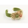 Pulsera rigida forrada hilo verde oliva con escama