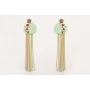 Pendientes perno brillo morado opal, disco ondulad