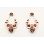 Pendientes perno brillo morado opal, trio flores b