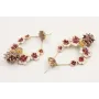 Pendientes perno brillo morado opal, trio flores b