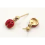 Pendientes perno polita oro mate con mariquita esm