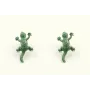 Pendientes lagarto esmaltado verde. Largo 2cm.