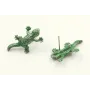 Pendientes lagarto esmaltado verde. Largo 2cm.