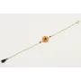 Pulsera cadena microbola oro amte con flor esmalta