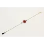 Pulsera cadena microbola oro amte con flor esmalta