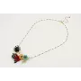 Collar cadena eslabón y microbola esmaltada negra 