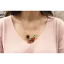 Collar cadena eslabón y microbola esmaltada negra 