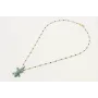 Collar cadena eslabón y microbola negra con colgan