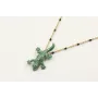 Collar cadena eslabón y microbola negra con colgan