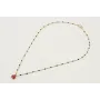 Collar cadena eslabón y microbola negra con colgan