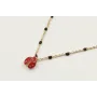 Collar cadena eslabón y microbola negra con colgan