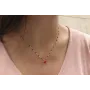 Collar cadena eslabón y microbola negra con colgan