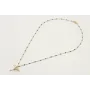 Collar cadena eslabón y microbola negra con colgan