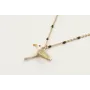 Collar cadena eslabón y microbola negra con colgan