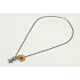Collar cadena miyuki negra con colgante lagarto ve