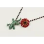 Collar cadena miyuki negra con colgante lagarto ve