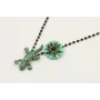 Collar cadena miyuki negra con colgante lagarto ve