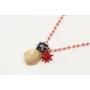 Collar cadena facetadas coral con colgante de alme